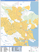 San Rafael  Wall Map Basic Style